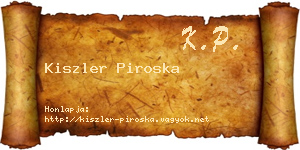 Kiszler Piroska névjegykártya
