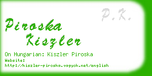 piroska kiszler business card